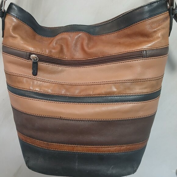 New York Leather Bucket Bag🤎🖤 - Picture 1 of 9